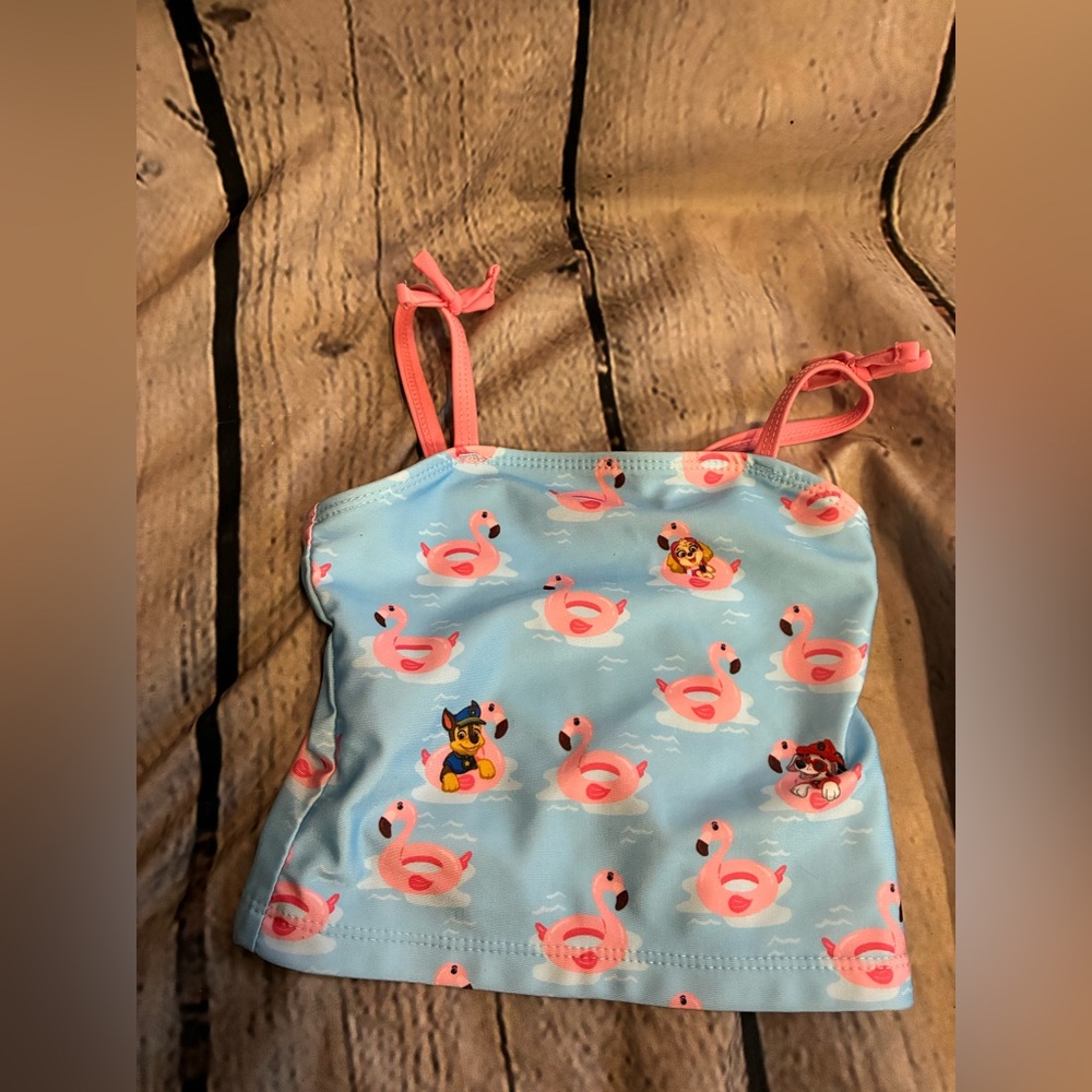 5/$20 Nickelodeon Paw Patrol Toddler Girls Tankini Bikini Top Flamingos Size 2T